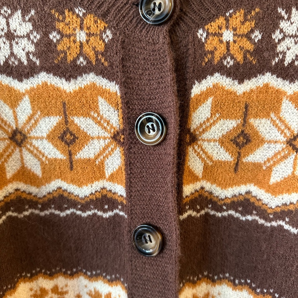 GEOMETRIC PRINT STRIPED CARDIGAN & DRESS (SET) - Picture 7 of 9